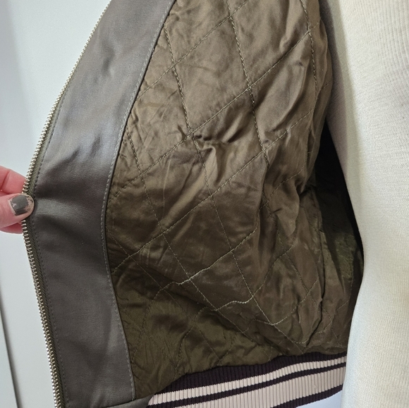 TALULA Aritzia Floral and Skull Embroidered Green Bomber Jacket. Small - Picture 10 of 16